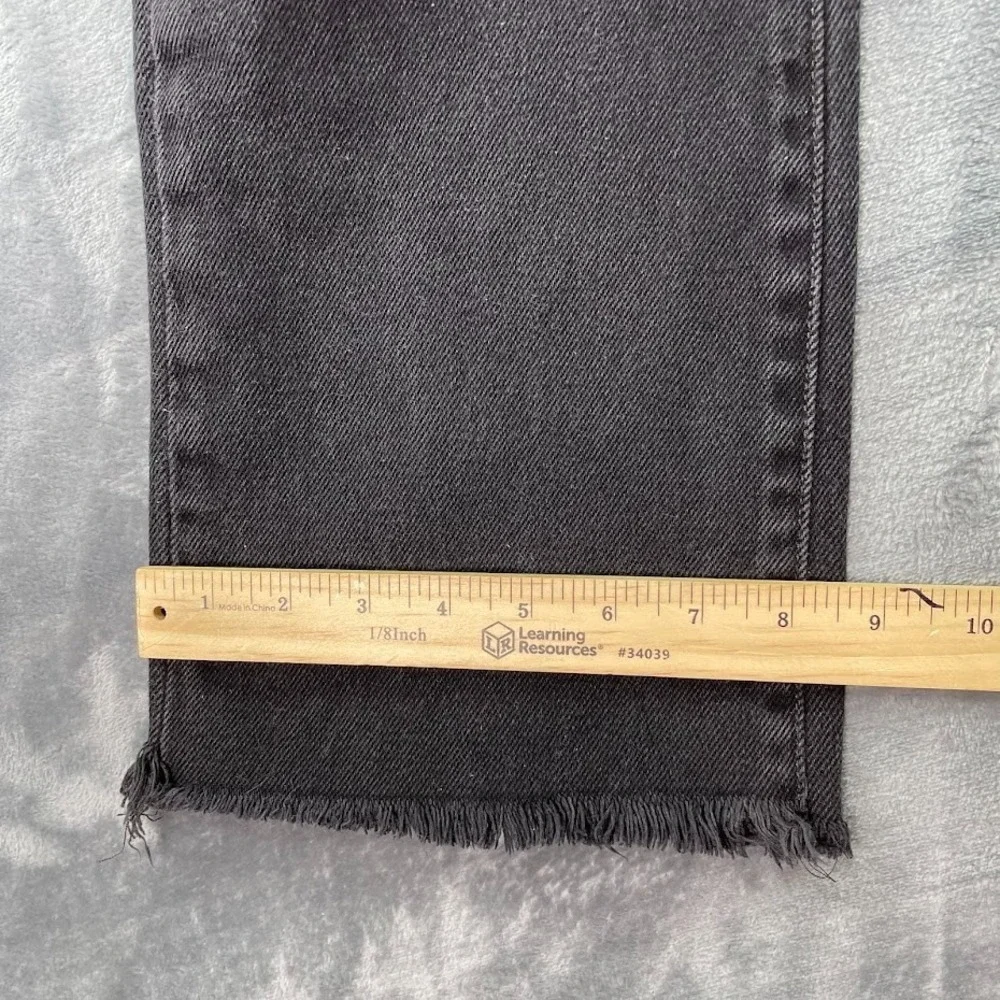 Levis 517 Bootcut Jeans Black 31x34 Fits 31x30 Raw Hem Cut Off Frayed Distressed